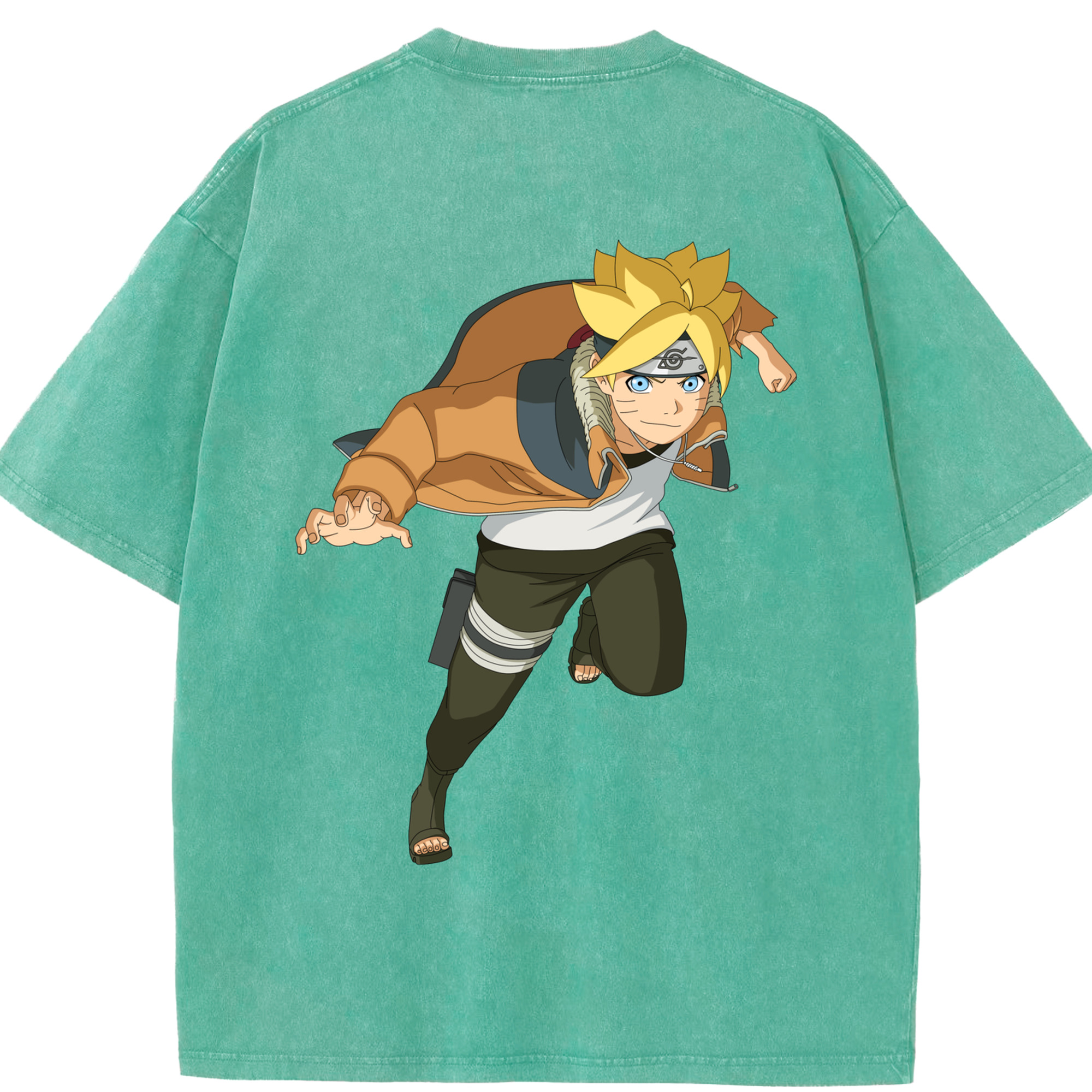 （画像用） NARUTO -ナルト- うずまき ナルト Uzumaki Naruto 綿100% ヴィンテージ風 半袖Tシャツ（背面プリント）
